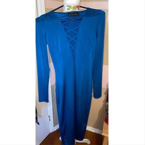 Blue fitted dress